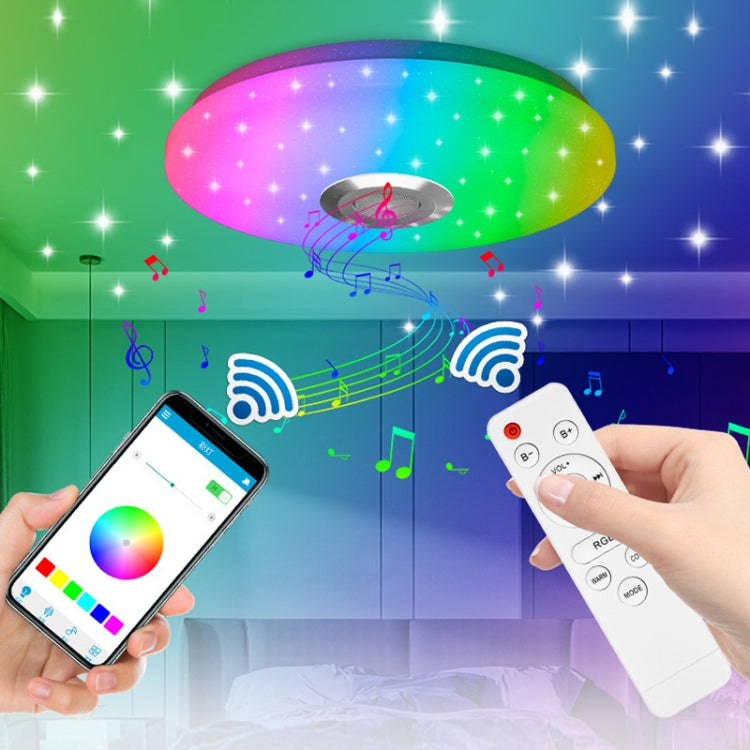 Remote Control Bluetooth LED Ceiling Lamp RGB Music Rhythm Color Changing Lamp, 33cm
