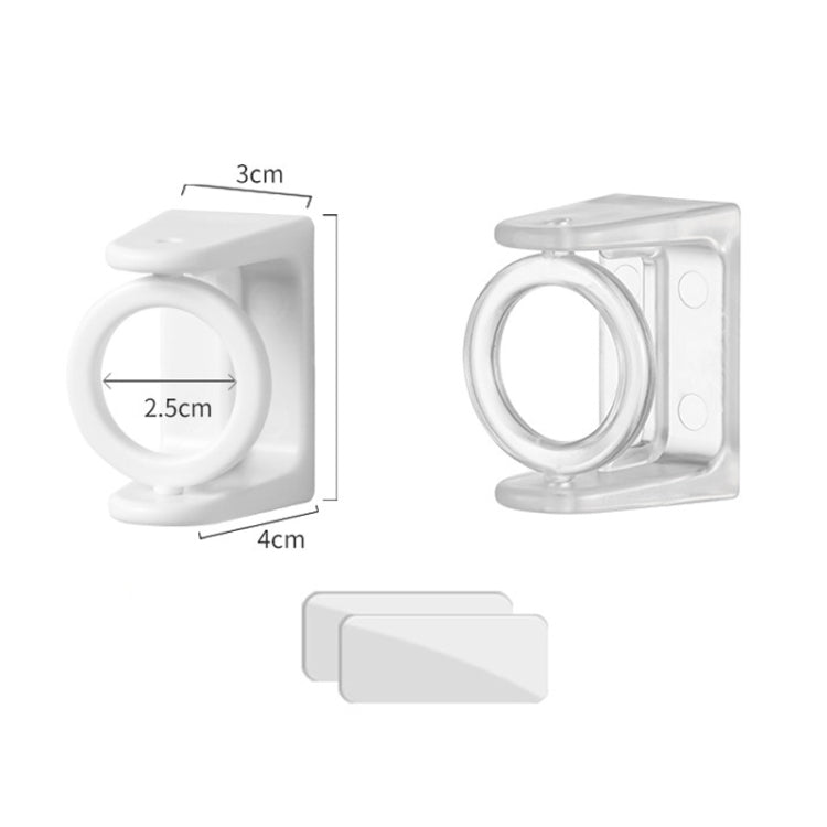 2pcs /Pack Turnable Circle Triangle Ring Telescopic Rod Hook Props Fixed Bracket, White Adhesive Model, Transparent Adhesive Model