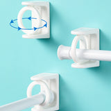 2pcs /Pack Turnable Circle Triangle Ring Telescopic Rod Hook Props Fixed Bracket, White Adhesive Model, Transparent Adhesive Model