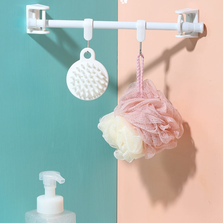 2pcs /Pack Turnable Circle Triangle Ring Telescopic Rod Hook Props Fixed Bracket, White Adhesive Model, Transparent Adhesive Model