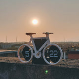 HY-F087 Retro Bicycle Shape Automatic Flip Home Decorative Turning Clock