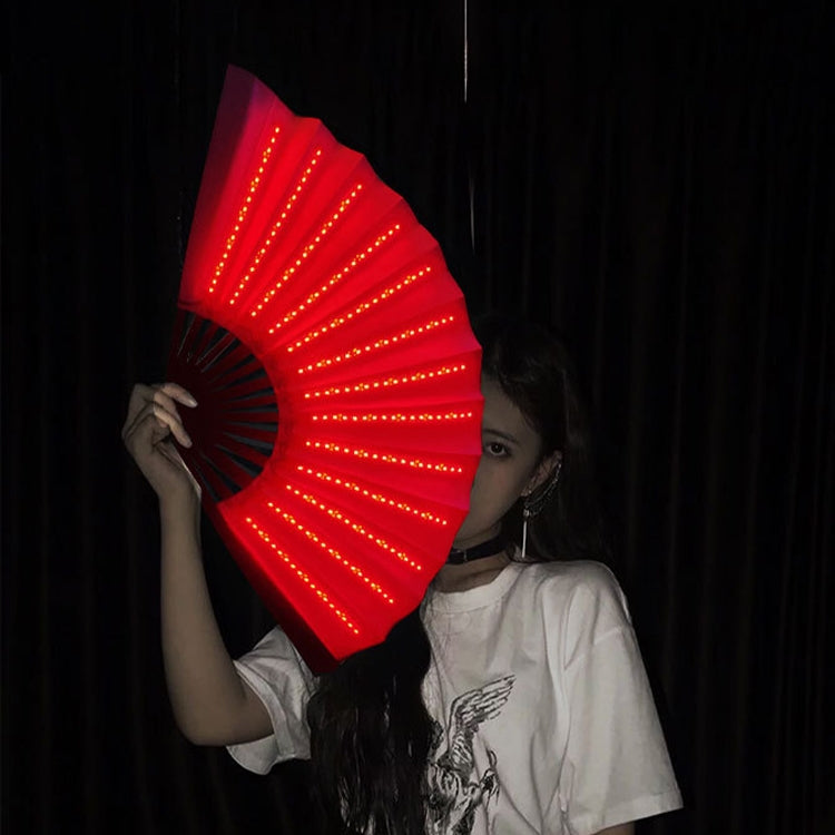 00021 LED Prom Lighting Folding Fan Bar Colorful Atmosphere Group Props, White, Red, Green, Blue, Pink, White Flashing, Red Flashing, Green Flashing, Blue Flashing, Pink Flashing, Colorful
