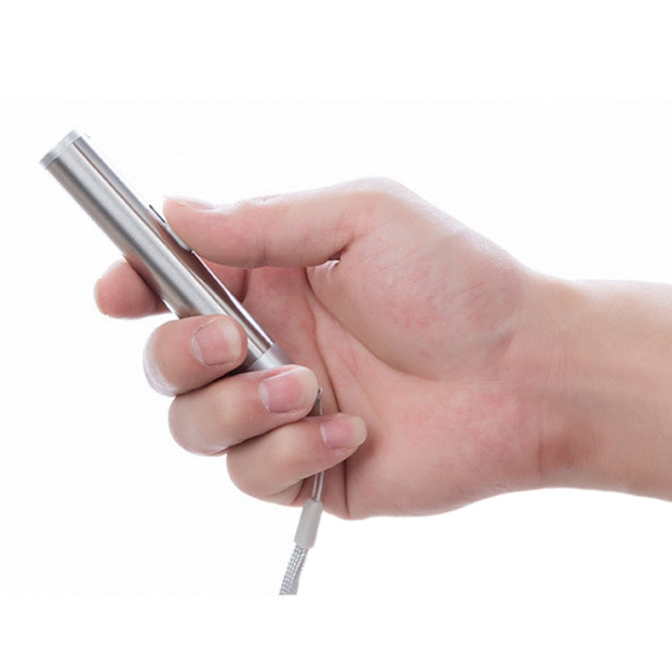 3 in 1 USB Rechargeable Flashlight Infrared Laser Pen Currency Detector Lamp, Silver