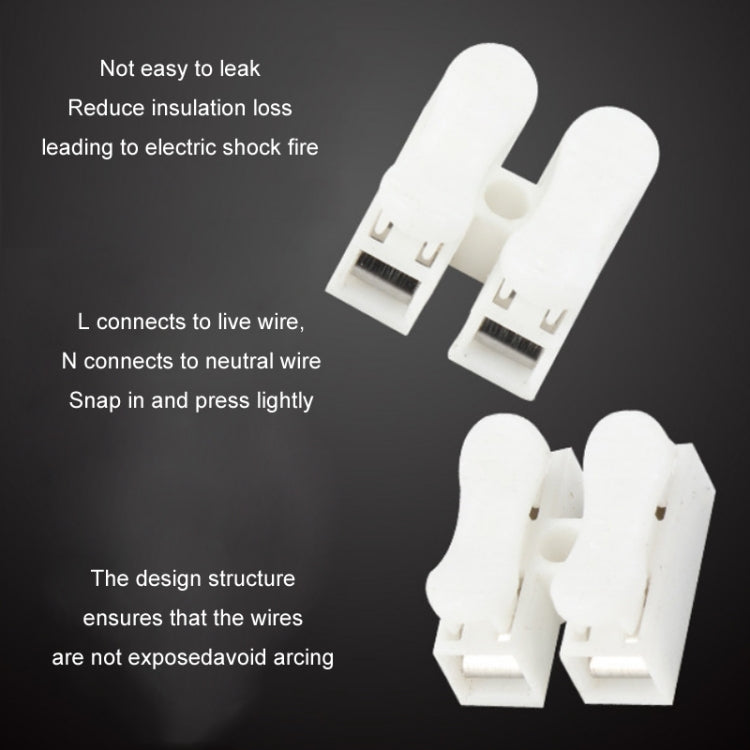 100pcs Self-Locking Push Type Ceiling Light Quick Terminal Block, CH-2, CH-3