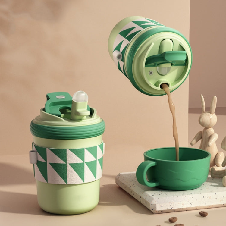 316 Stainless Steel Thermos Cup Three-purpose Straw Direct Drinking Coffee Cup, 300ml, 450ml