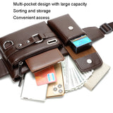 WEIXIER 8117 Men Sports Waist Bag Multi-Function Outdoor PU Bag, 8117 Brown, 8117 Black