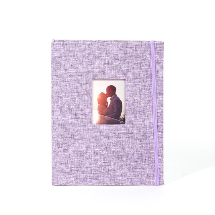 3-inch 208 Pockets Cotton Linen Photo Album Photocard Holder, Khaki, Purple, Grey, Pink, Blue Purple