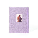3-inch 208 Pockets Cotton Linen Photo Album Photocard Holder, Khaki, Purple, Grey, Pink, Blue Purple