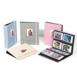 3-inch 208 Pockets Cotton Linen Photo Album Photocard Holder, Khaki, Purple, Grey, Pink, Blue