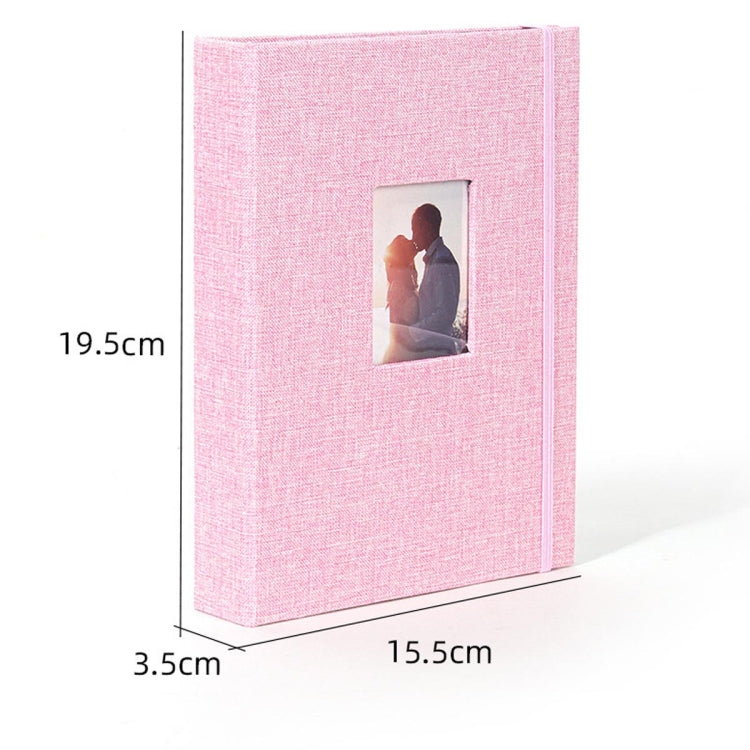 3-inch 208 Pockets Cotton Linen Photo Album Photocard Holder, Khaki, Purple, Grey, Pink, Blue