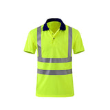 Reflective Quick-drying T-shirt Lapel Short-sleeved Safety Work Shirt, XXL, XXXXL