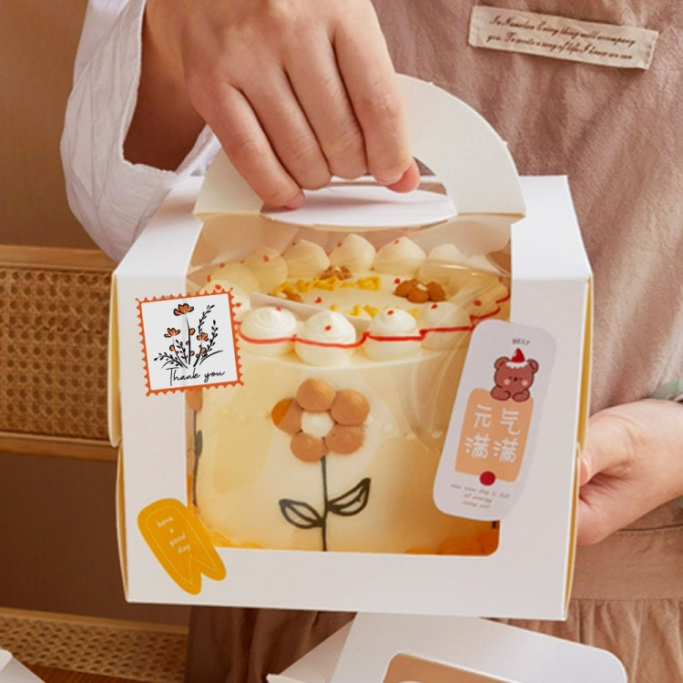 Thank You Square Self-adhesive Gift Food Packaging Seal Sticker Card Label, 38x38mm