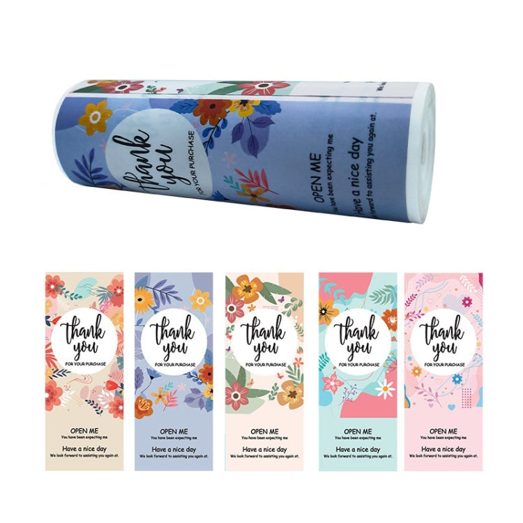 Floral Thank You Label Sticker Handicraft Decoration Small Gift Sticker