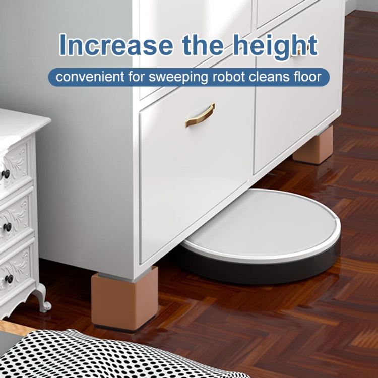 2pcs/set Furniture Carbon Steel Wraparound Heightening Foot Pad, Style:, Round 4x5cm (Black), Round 4x5cm (Brown), Round 6x5cm (Black), Round 6x5cm (Brown), Round 6x10cm (Black), Round 6x10cm (Brown), Square 4x5cm (Black), Square 4x5cm (Brown)         ...