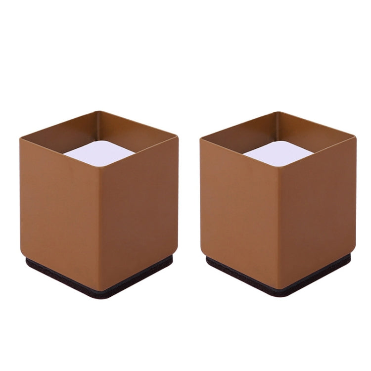 2pcs/set Furniture Carbon Steel Wraparound Heightening Foot Pad, Style:, Round 4x5cm (Black), Round 4x5cm (Brown), Round 6x5cm (Black), Round 6x5cm (Brown), Round 6x10cm (Black), Round 6x10cm (Brown), Square 4x5cm (Black), Square 4x5cm (Brown)         ... Square 6x5cm (Brown)