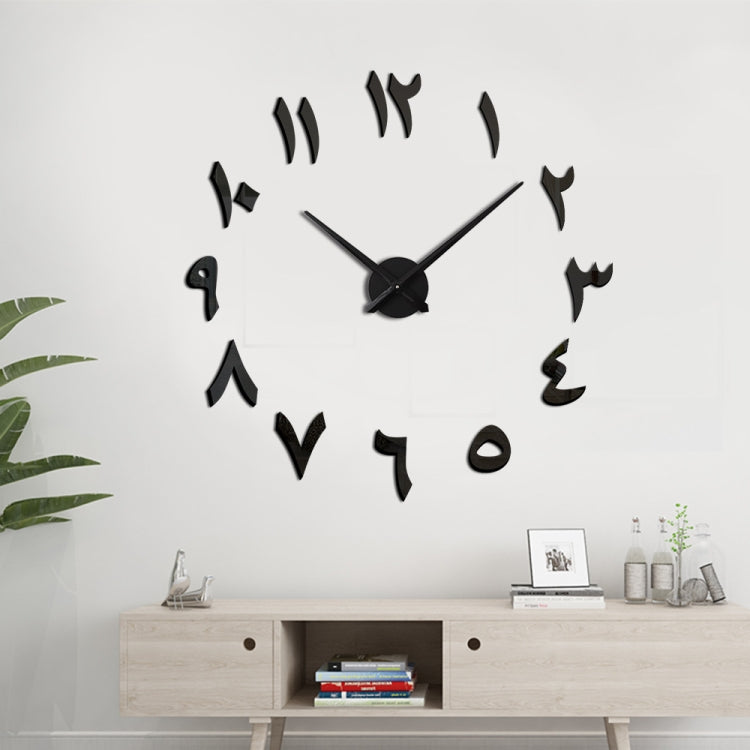 M030 India Digital Hanging Clock Home Decoration DIY Acrylic Clock, M030 (Black), M030 (Silver)