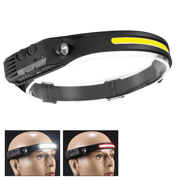 USB Rechargeable Motion Sensor Headlamp COB Outdoor Fishing Flashlight, W689-1 Red+White Light, W689-2 White+Warm Light, W689-3 Red White Warm, W689-2 White Light, W689-3 White Light W689-1 Red+White Light