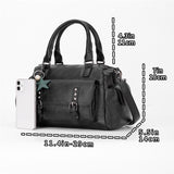 048 Pebbled Leather Multi-compartment Handbag Large Capacity Crossbody Shoulder Bag