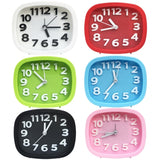 Square Candy Color Stereo Digital Silent Alarm Clock Children Student Alarm Clock, Square (Pink), Square (Red), Square (Green), Square (Blue), Square (Black)