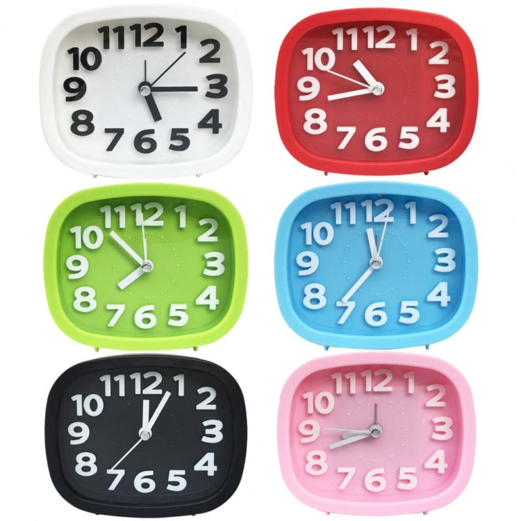 Square Candy Color Stereo Digital Silent Alarm Clock Children Student Alarm Clock, Square (Pink), Square (Red), Square (Green), Square (Blue), Square (Black)