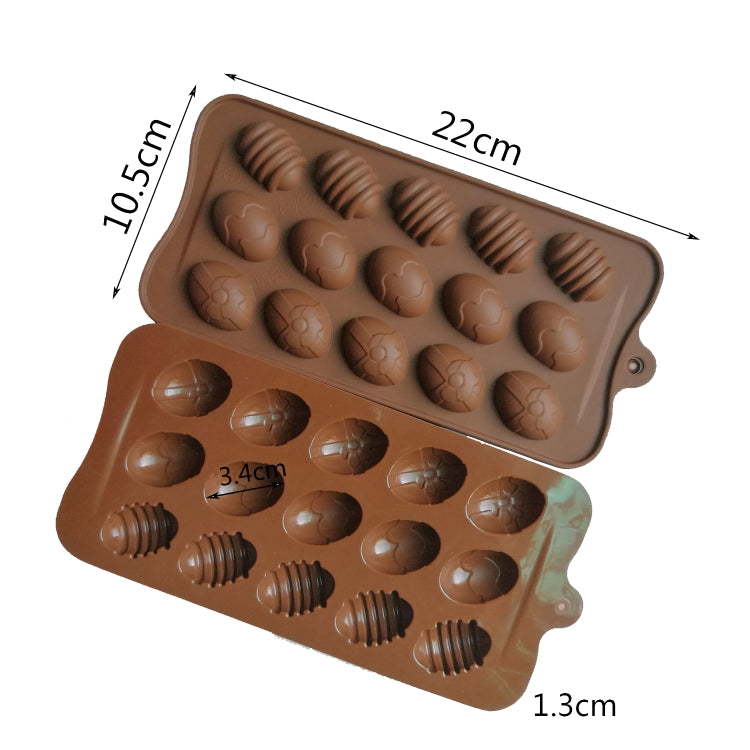 Easter Mini Colorful Egg Silicone Chocolate Mold, 15 Eggs