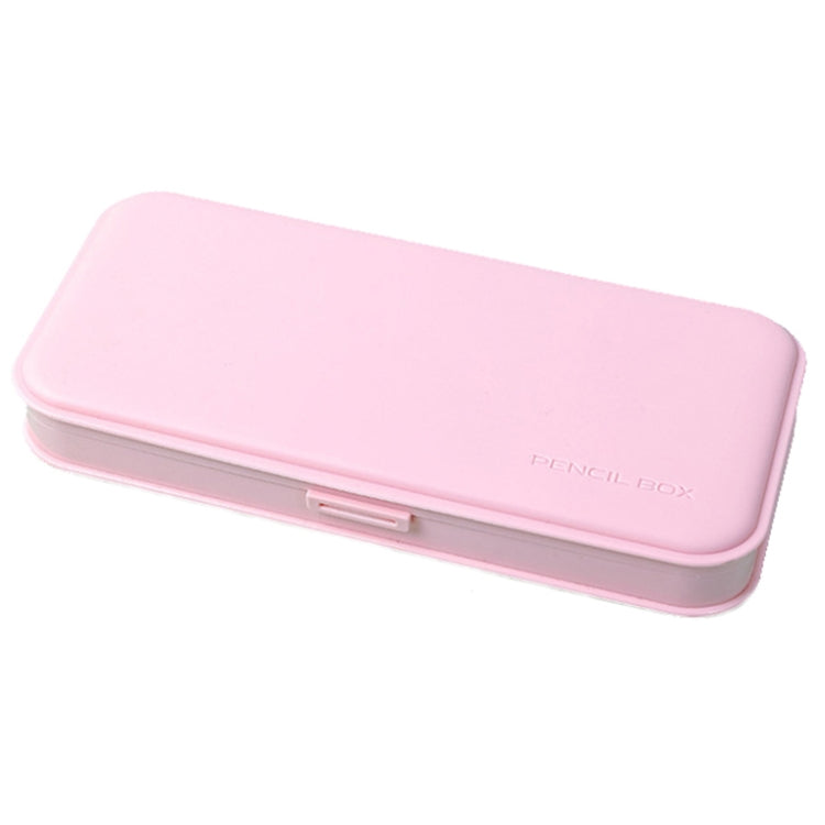 WJ-WJH-2 Plastic Compartment Large-capacity Shatter-resistant Flip-top Stationery Box, Pink, Blue, White, Grey