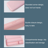 WJ-WJH-2 Plastic Compartment Large-capacity Shatter-resistant Flip-top Stationery Box, Pink, Blue, White, Grey