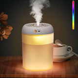3000ml Double Nozzle Humidifier with Timing Digital Display and Colorful Ambient Light White
