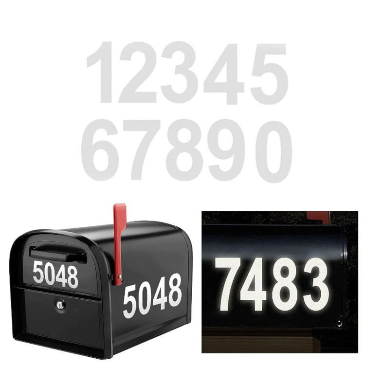 Night Reflective Mailbox Digital Number Waterproof Sticker, 3 inches, 4 inches