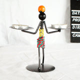 Retro Wrought Iron Man-shaped Candlestick Ornament Restaurant Table Decoration Props, 21, 22, 23, 26