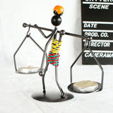Retro Wrought Iron Man-shaped Candlestick Ornament Restaurant Table Decoration Props, 21, 22, 23, 26