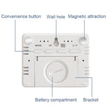 8218 Thin and Light Magnetic Wall-mounted LCD Temperature Electronic Digital Clock