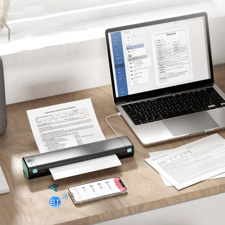 M08F Bluetooth Wireless Handheld Portable Thermal Printer, Black Green A4 Version, Black A4 Version, White A4 Version, White Orange A4 Version, Green A4 Version, Pink A4 Version, Gray A4 Version, Silver A4 Version, Black Green Letter Version           ...