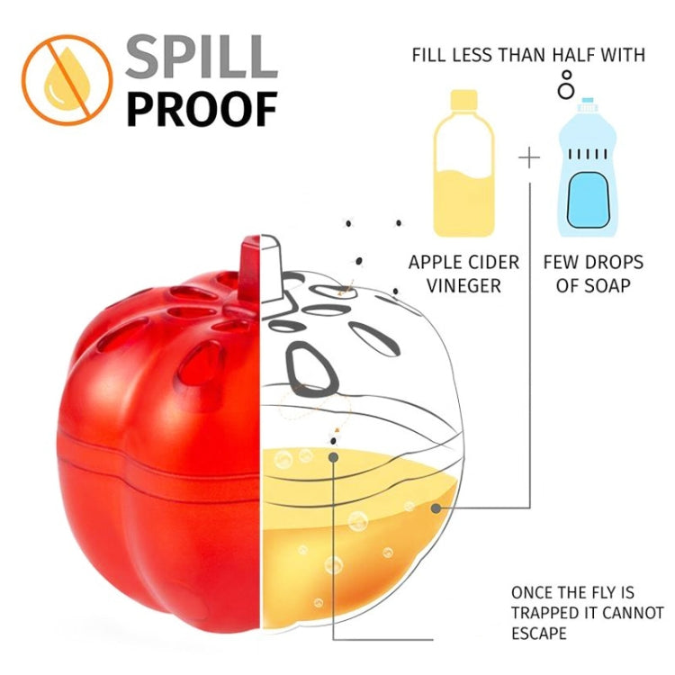 SK116 2pcs Small Pumpkin Fruit Fly Traps Fruit Flying Worm Catcher, (Red)