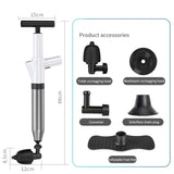 Toilet Pipe Dredger Toilet Sewer Floor Drain Clogged Household High Pressure Pneumatic Tool, HX28 (Green), HX28 (White), HX28 (Gray), HX28 (Black)