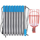 Stainless Steel Aerial Fruit Picker Fruit Picking Tools, With Rod 4 Sections 1.6m, With Rod 6 Sections 2.4m, With Rod 9 Sections 3.6m, With Rod 10 Sections 4m