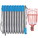 Stainless Steel Aerial Fruit Picker Fruit Picking Tools, With Rod 4 Sections 1.6m, With Rod 6 Sections 2.4m, With Rod 9 Sections 3.6m, With Rod 10 Sections 4m