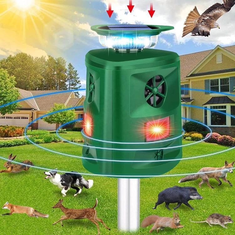 SK698 Solar Powered Animal Repeller 360 Degree Strobe Light Bird Repeller Ultrasonic Rat Repeller, Ultrasonic Rat Repeller