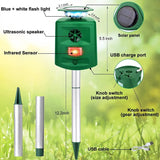 SK698 Solar Powered Animal Repeller 360 Degree Strobe Light Bird Repeller Ultrasonic Rat Repeller, Ultrasonic Rat Repeller