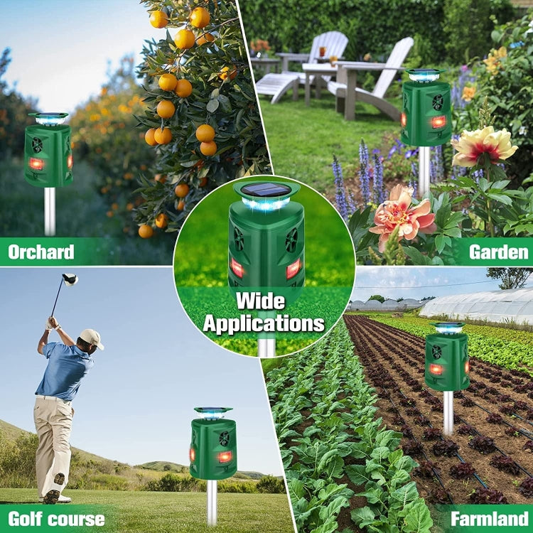 SK698 Solar Powered Animal Repeller 360 Degree Strobe Light Bird Repeller Ultrasonic Rat Repeller, Ultrasonic Rat Repeller