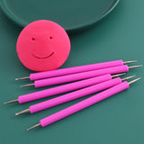 5pcs/set Pottery Tool Indentation Pen Manicure Point Drill Pen