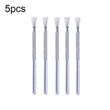 5pcs Ceramic Aluminum Rod Puncher DIY Clay Art Supplies, Seven Needles, Texture Brush