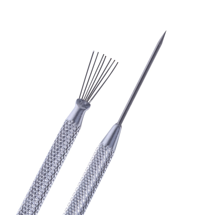 5pcs Ceramic Aluminum Rod Puncher DIY Clay Art Supplies, Seven Needles, Texture Brush