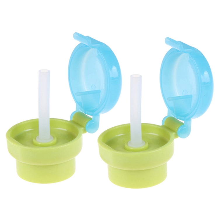 2pcs CJ07205 Baby Straw Lids Portable Drinking Straw Lids for Children, 2pcs Green, 2pcs Pink 2pcs Green Green