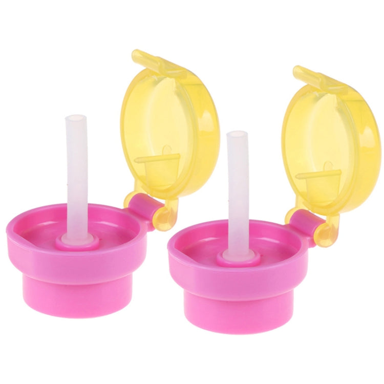 2pcs CJ07205 Baby Straw Lids Portable Drinking Straw Lids for Children, 2pcs Green, 2pcs Pink 2pcs Pink Pink