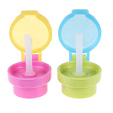 2pcs CJ07205 Baby Straw Lids Portable Drinking Straw Lids for Children, 2pcs Green, 2pcs Pink