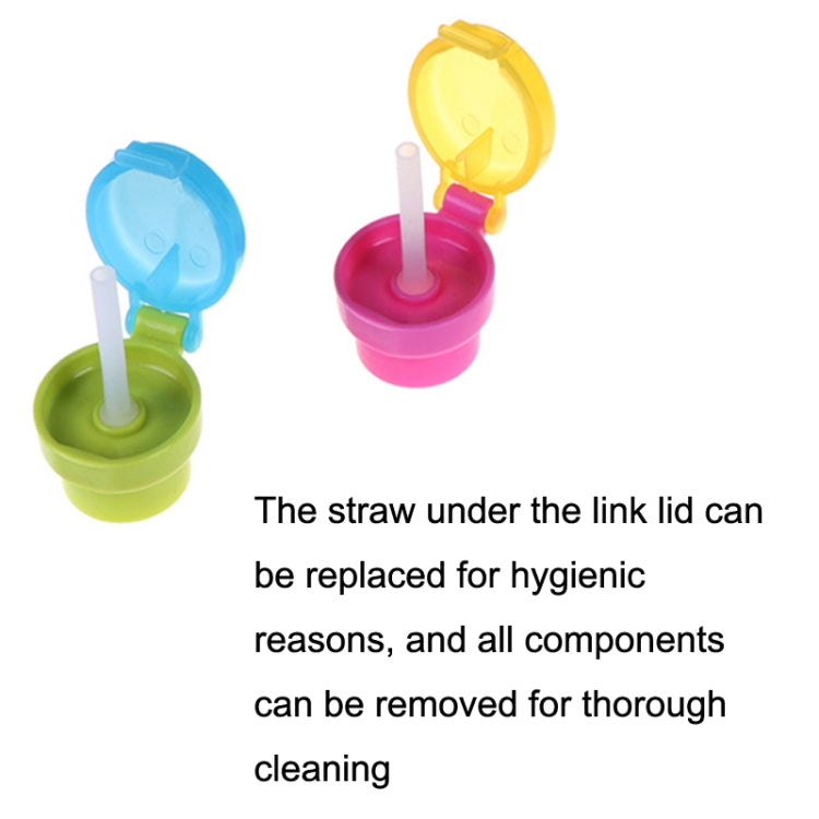 2pcs CJ07205 Baby Straw Lids Portable Drinking Straw Lids for Children, 2pcs Green, 2pcs Pink