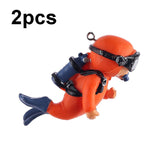 2pcs Fish Tank Diver Aquarium Ornaments Aquascape Decorations, Regular Black, Regular Pink, Regular Green, With Camera Blue, With Camera Black, With Camera Pink, With Camera Green, With Camera Orange, Regular Blue, Regular Orange Regular Orange Regular Orange