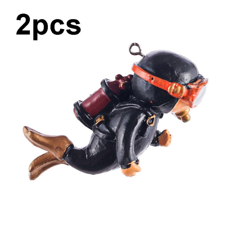 2pcs Fish Tank Diver Aquarium Ornaments Aquascape Decorations, Regular Black, Regular Pink, Regular Green, With Camera Blue, With Camera Black, With Camera Pink, With Camera Green, With Camera Orange, Regular Blue, Regular Orange Regular Black Regular Black