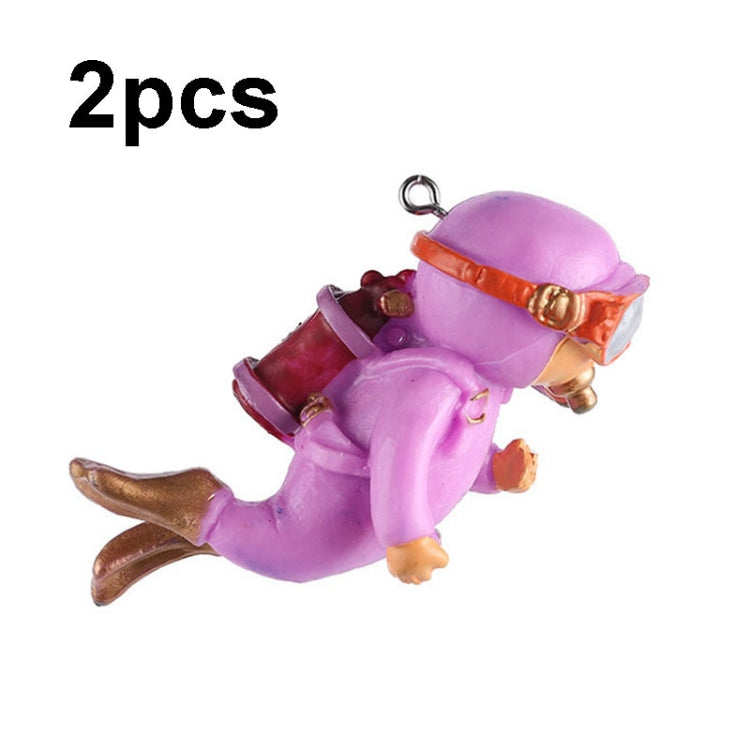 2pcs Fish Tank Diver Aquarium Ornaments Aquascape Decorations, With Camera Blue, With Camera Black, With Camera Pink, With Camera Green, With Camera Orange, Regular Blue, Regular Orange, Regular Black, Regular Pink, Regular Green